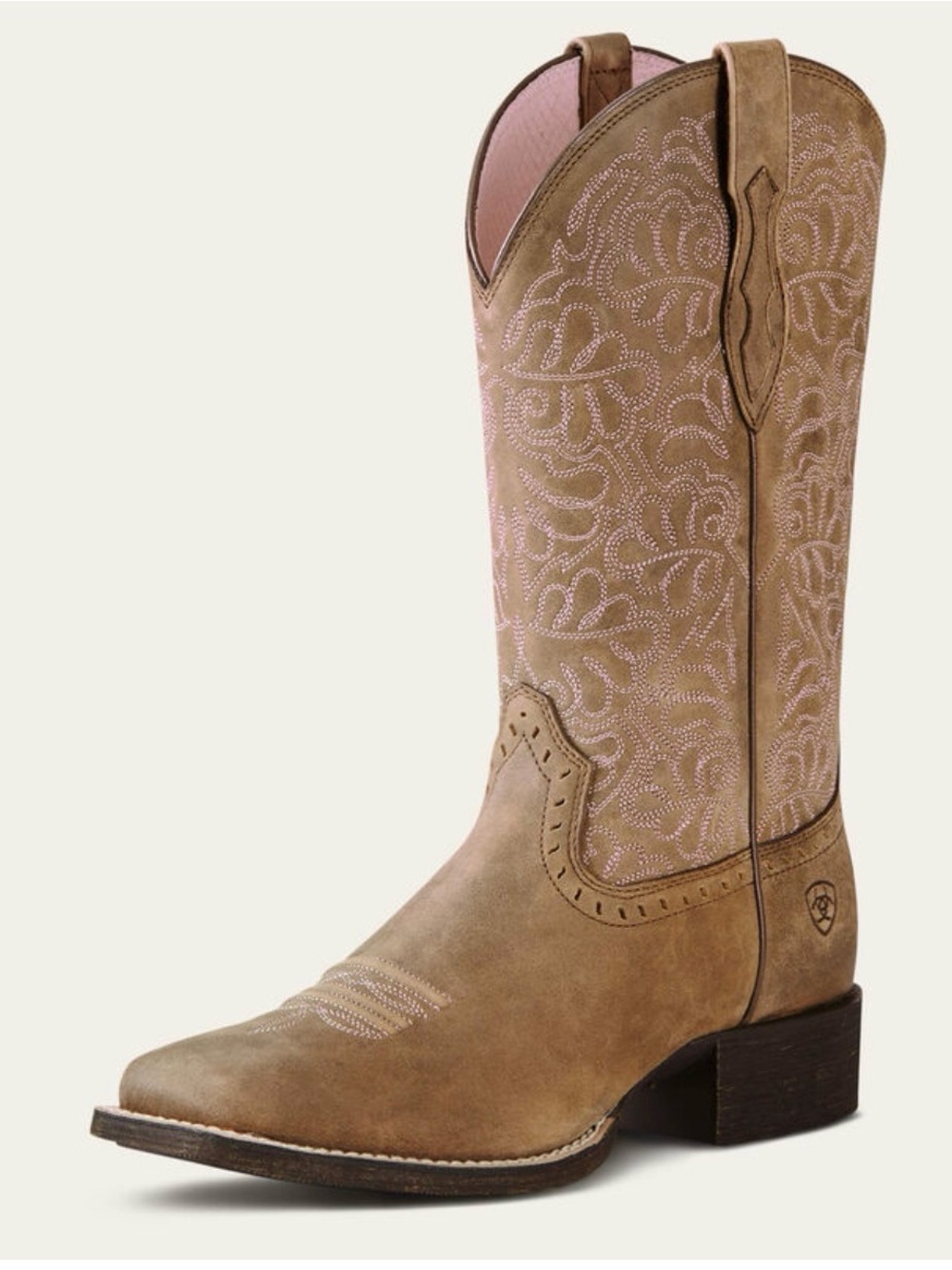 Ariat Burgundy Embroidered Western Boot Shaft